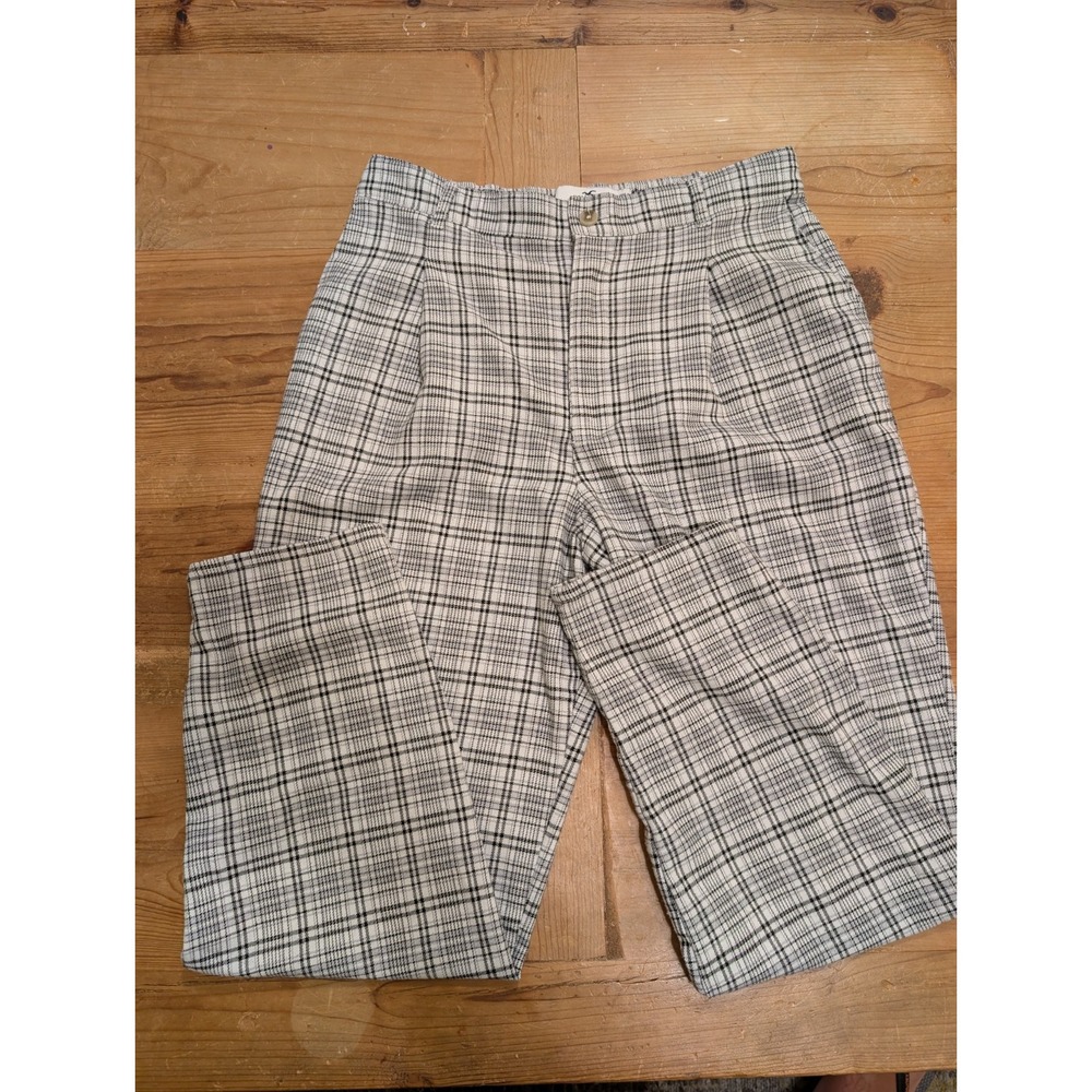 Hollister Black Gray Plaid Ultra High-Rise Pants Sz Medium Womens Pants
